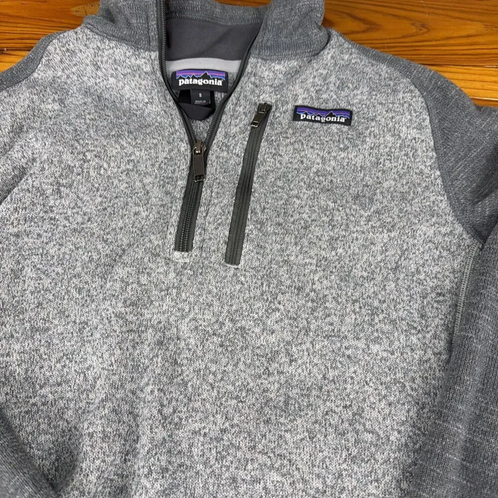 Patagonia Better Sweater Men's 1/4 Zip Fleece Pullover NICKEL / FORGE GREY S